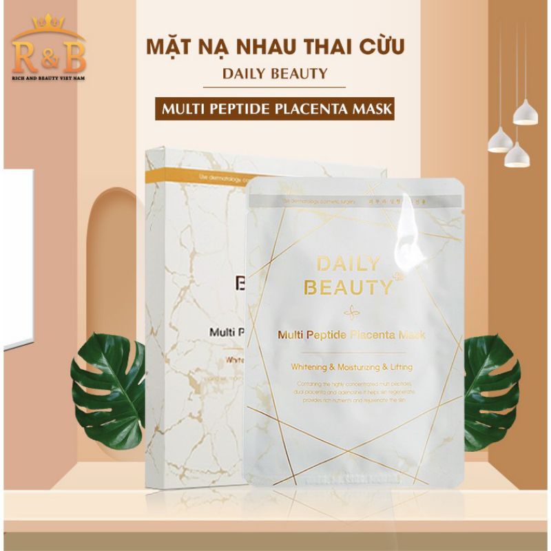 Mặt nạ nhau thai cừu Hàn Quốc Daily Beauty Multi Peptide Placenta Mask giúp giữ ẩm sáng da - MN