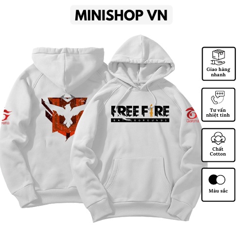 Áo hoodie Free Fire trẻ em chất nỉ bông dầy ấm mềm mịn