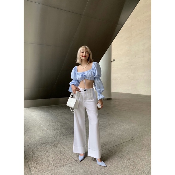 SAP-Áo croptop tay lồng đèn