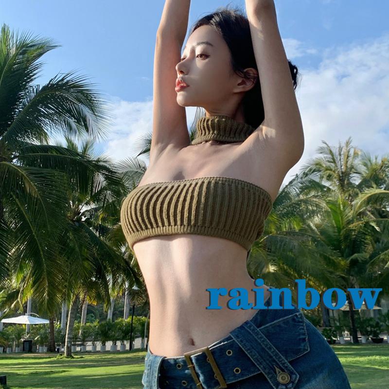 Áo Croptop Dệt Kim Sát Nách Hở Lưng Màu Trơn Thời Trang Mùa Hè Cho Nữ