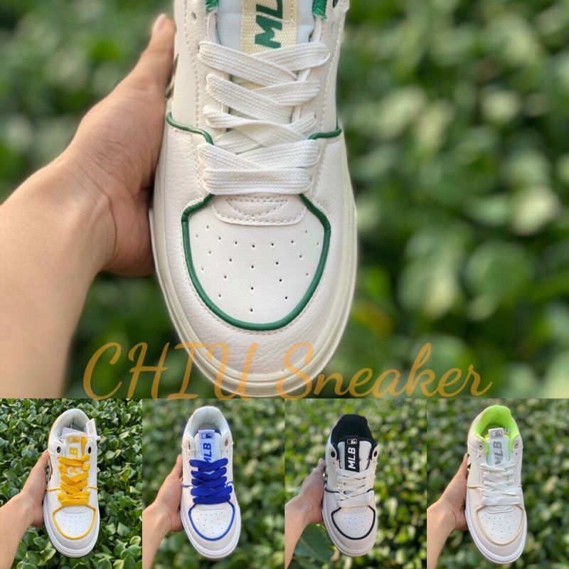 Giày thể thao nam nữ tăng chiều cao phiên bản cao cấp giày Mlb Chunky cổ thấp đế cao 4cm