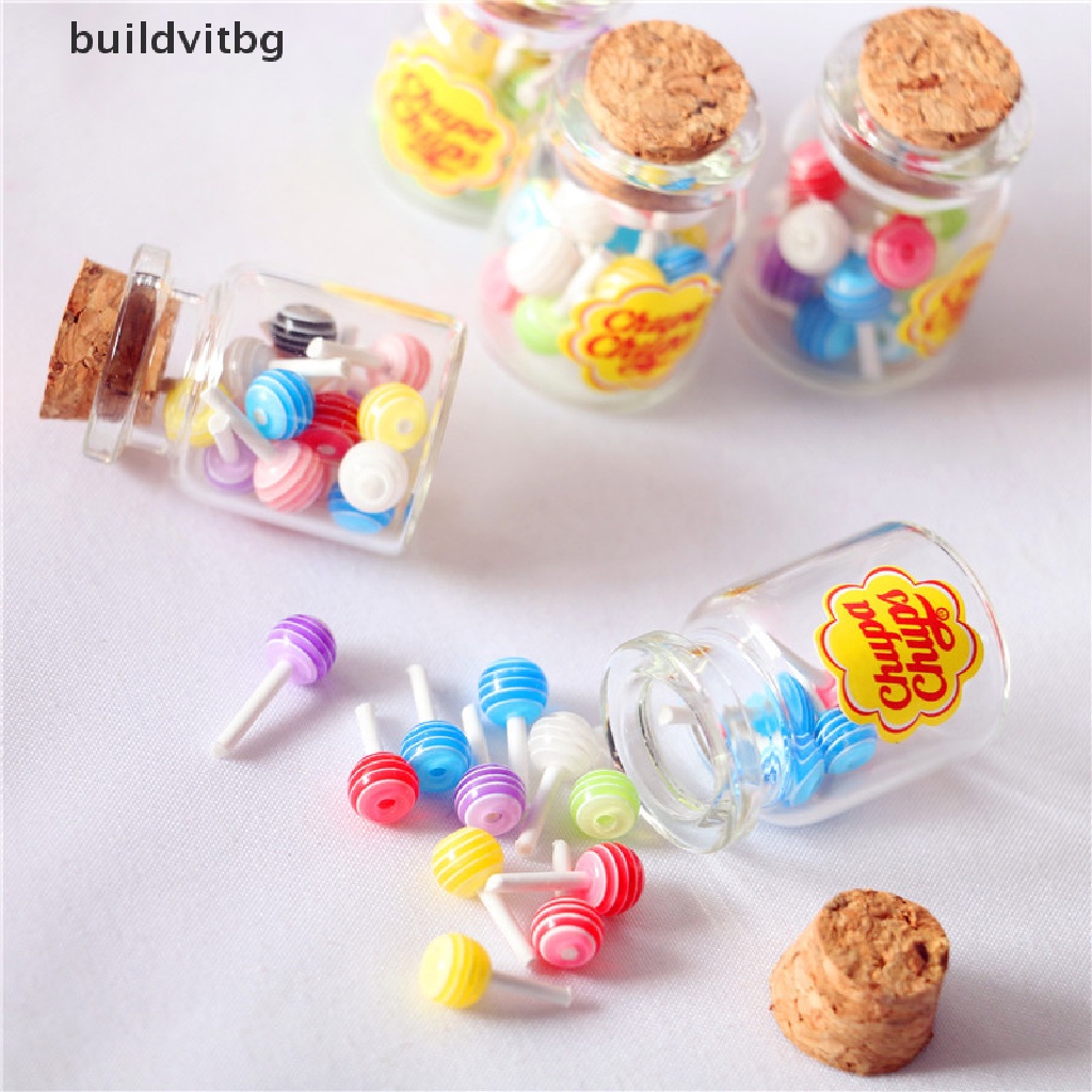 Mô Hình Kẹo Mút Tráng Miệng 1 / 12 Trang Trí Nhà Búp Bê Kèm Hộp Đựng Kẹo