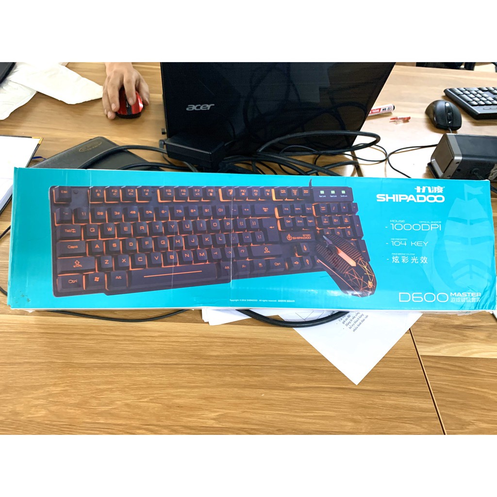 Combo bàn phím + chuột máy tính chơi game có đèn led - Keyboard gaming d600