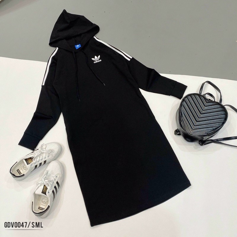 Váy suông đen DSA hoodie cho nữ vnxk