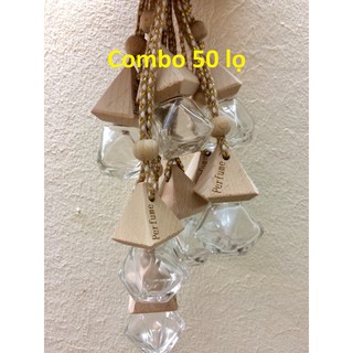 Combo 50 lọ đựng tinh dầu treo xe hình lục lăng