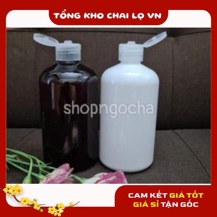 Chai Chiết Mĩ Phẩm ❤ SIÊU RẺ ❤ Chai nhựa pet Nắp Bật 500ml chiết mỹ phẩm , phụ kiện du lịch