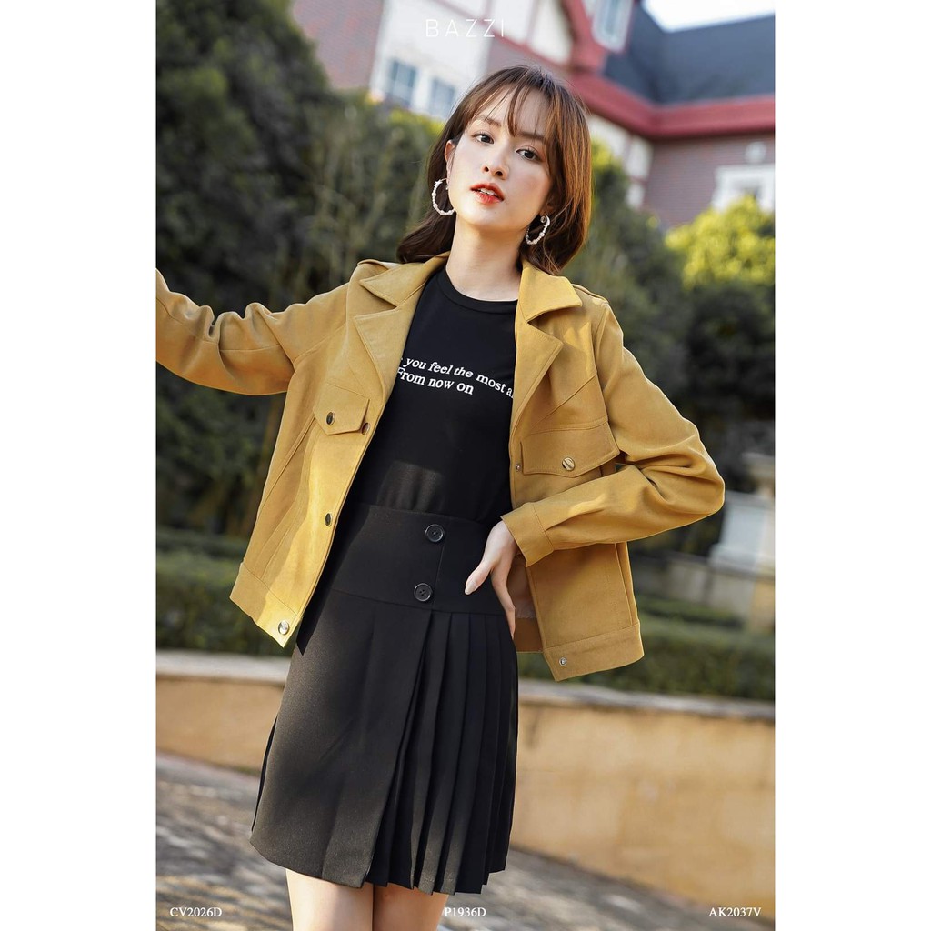 CV2026 - Chân váy xếp li 1 bên 2 cúc | BigBuy360 - bigbuy360.vn