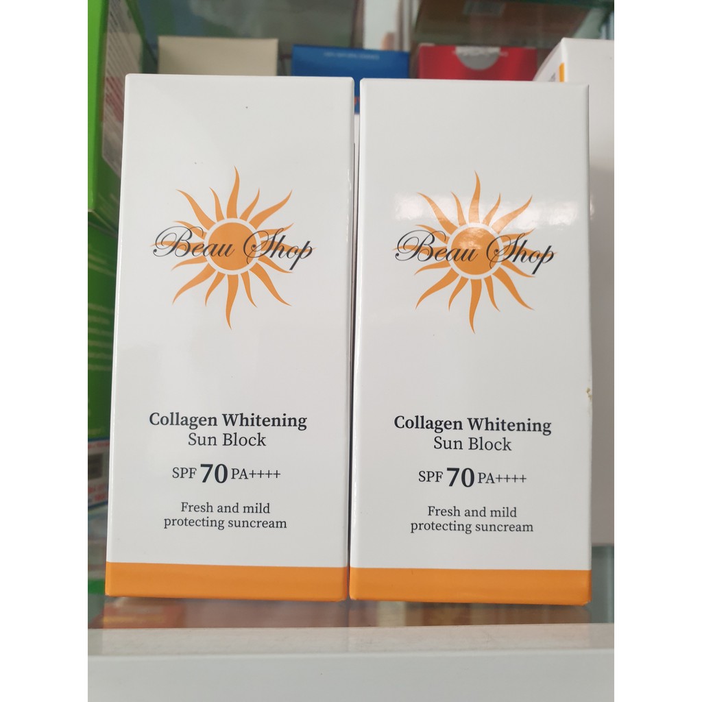 KEM CHỐNG NẮNG  BEAU SHOP COLLAGEN WHITENING SUN BLOCK  korea SPF 70++