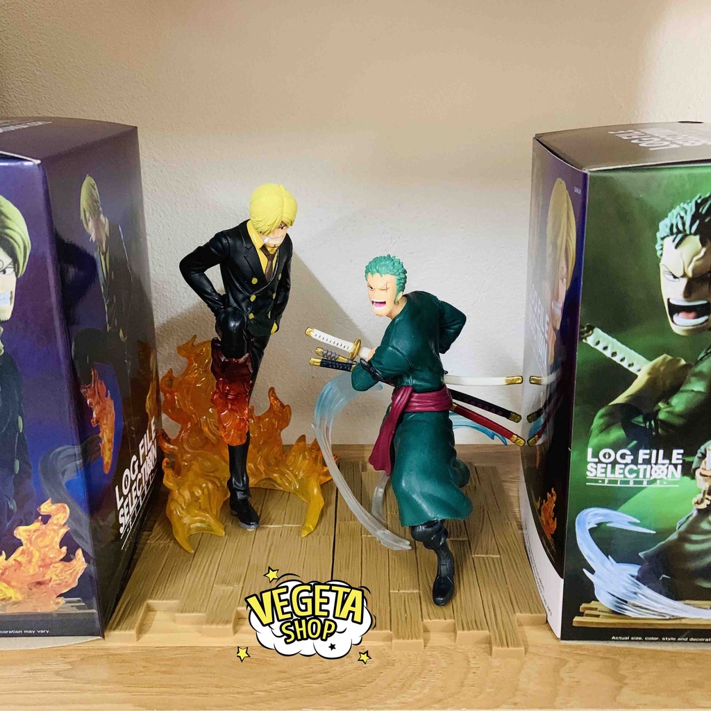 Mô hình One Piece - Zoro vs Sanji - Roronoa Zoro - Sanji Vinsmoke - Hiệu ứng trong suốt cực đẹp - Cao 13~16cm - Full box
