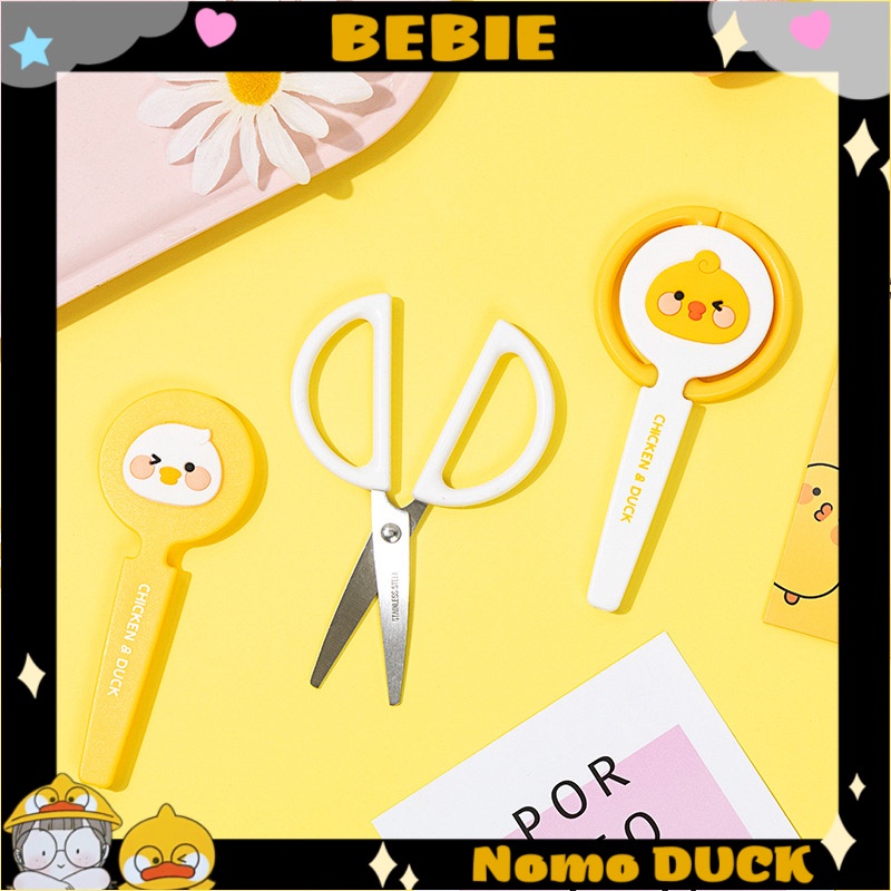 Kéo cắt giấy học sinh chicken &amp; duck, Kéo cắt dán mini Nomo Duck BeBie - BP515