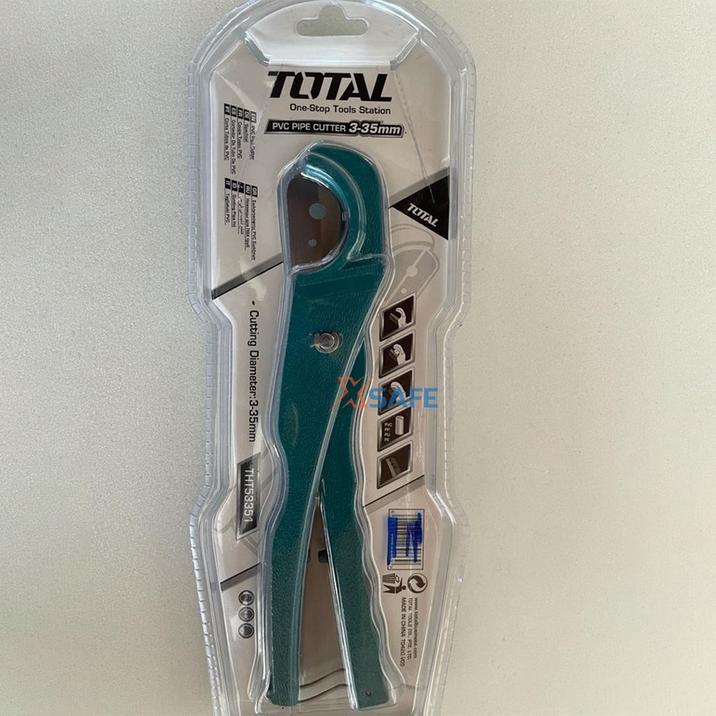 Dao cắt ống nhựa PVC chuyên dụng cao cấp TOTAL THT53351 210mm đường kính cắt 3-35mm, hợp kim nhôm, thép không gỉ sắc bén