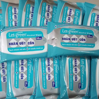 10 khăn ướt cồn let-green 10 miếng