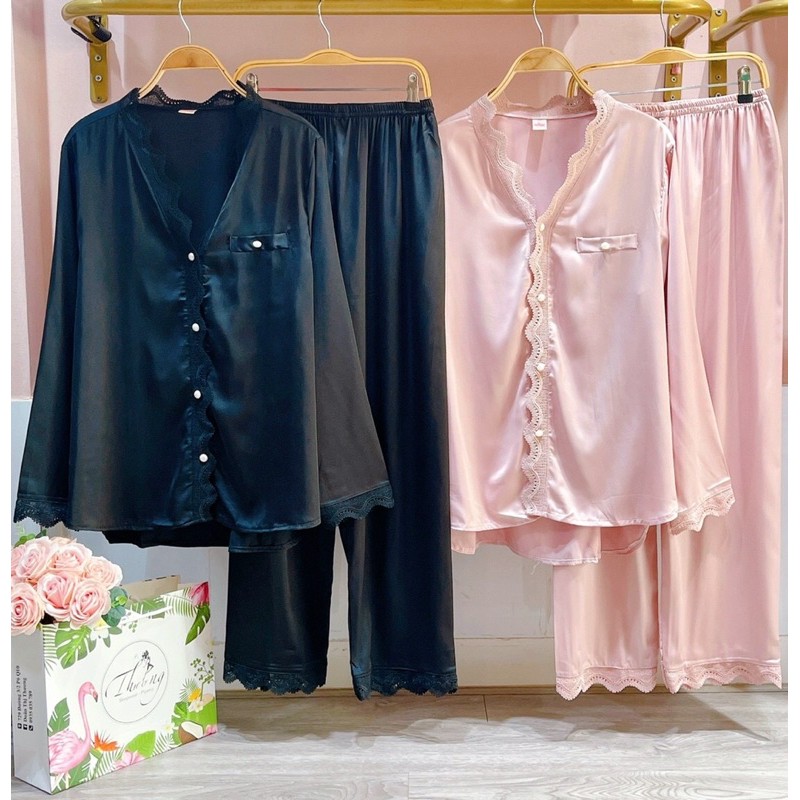 Pijama tay dài quần dài hãng LEI - SURE 4 lụa satin cao cấp quảng châu