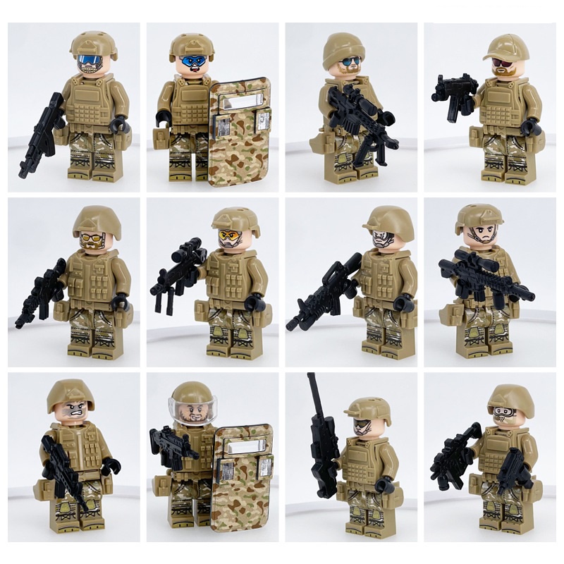 [combo] đồ chơi lego nhân vật cho trẻ em quân sự cảnh sát bộ đội đặc nhiệm lính la mã swat police