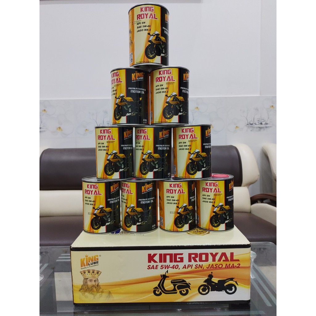 KINGLUBE - NHỚT KING ROYAL AT 5W40  0.8L NHỚT TỔNG HỢP CHO XE SỐ, MÔ TÔ PKL