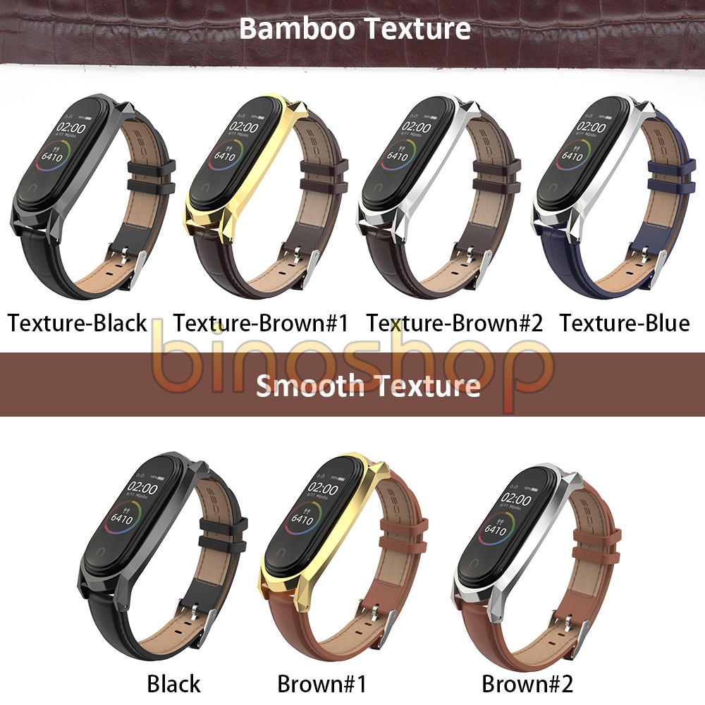 Dây đeo miband 5 da bò viền GT chính hãng MIJOBS, dây đeo thay thế mi band 5 da bò phiên bản GT MIJOBS