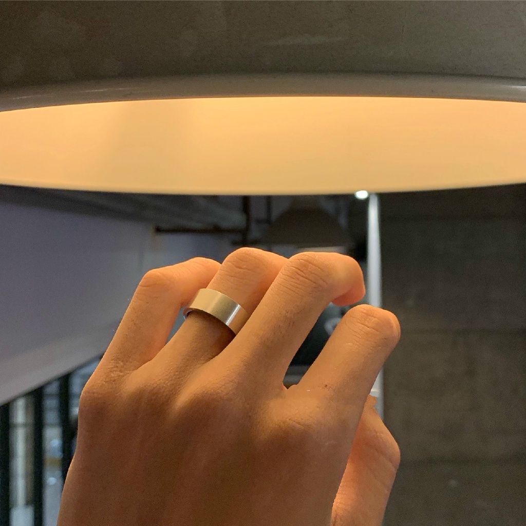 Nhẫn Bằng Thép Titan Màu Trơn Thiết Kế Đơn Giản Phong Cách Hàn Quốc Cho Nam Và Nữ