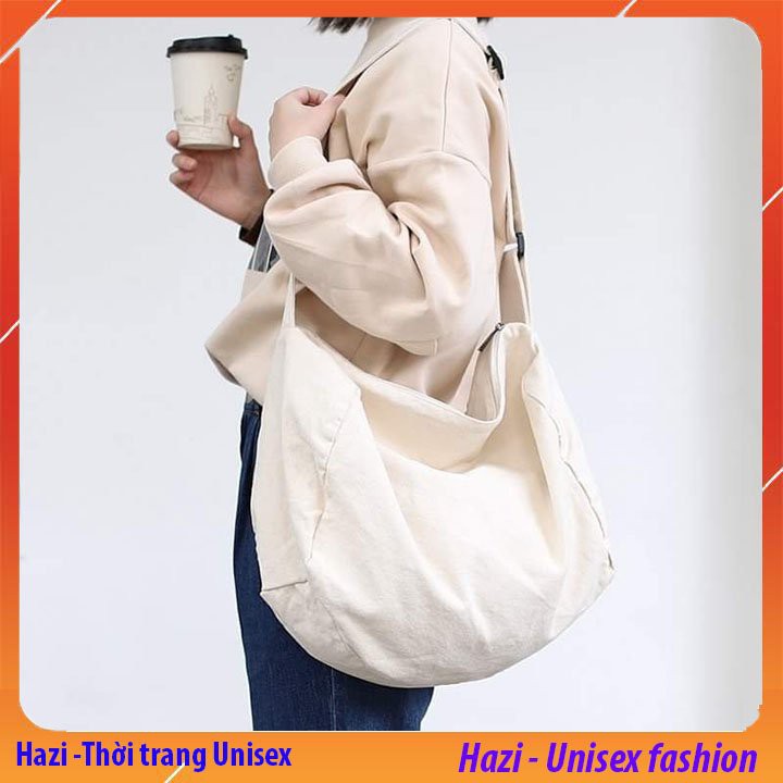 Túi tote đựng đồ canvas thời trang Hazin, túi vải du lịch đi học đi chơi