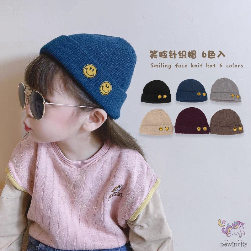Mũ beanie dệt kim co giãn phong cách Hàn Quốc dành cho bé
