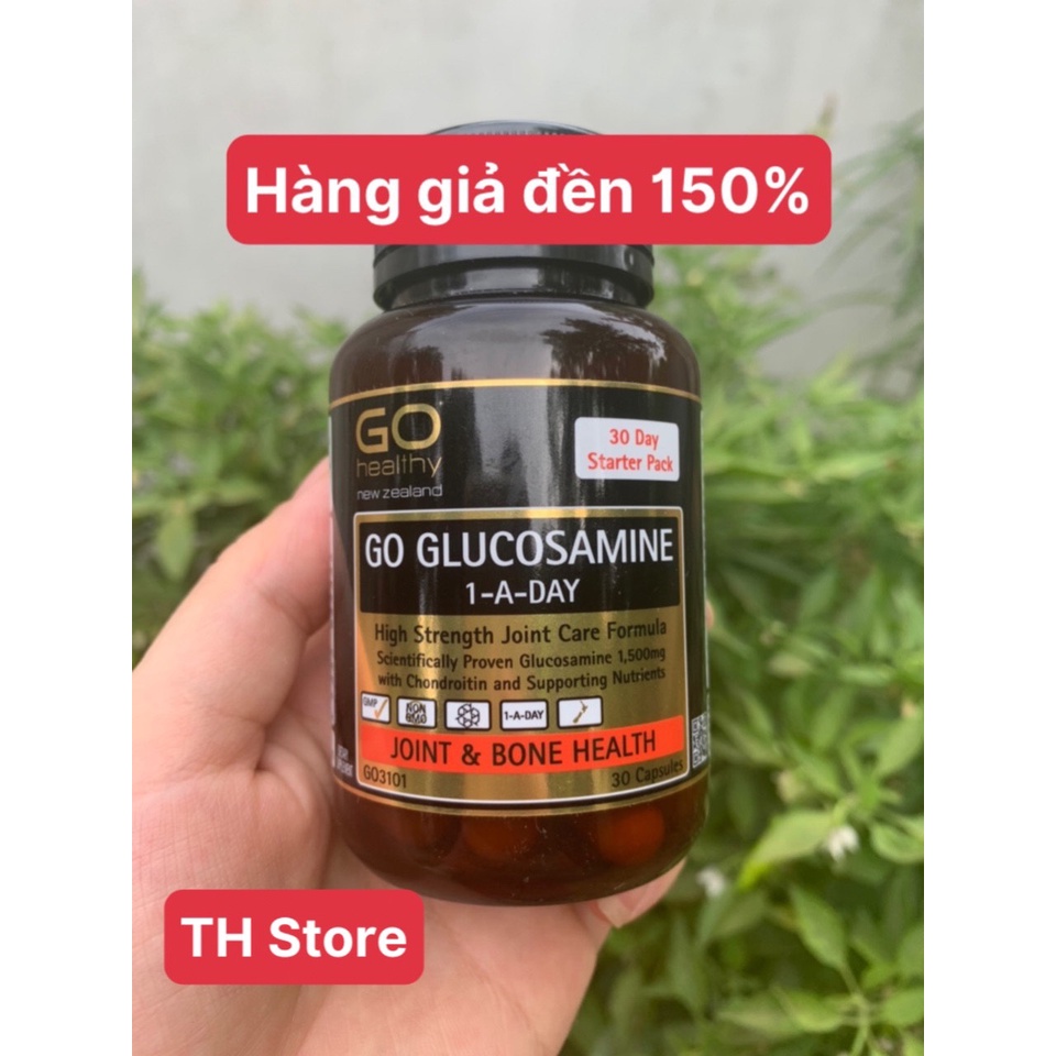 Bill,Air NZ, hộp 60 viên Bổ khớp Go Glucosamine 1500mg Go Healthy, giảm sưng, viêm, đau khớp, tê bì dùng 1 viên/ngày