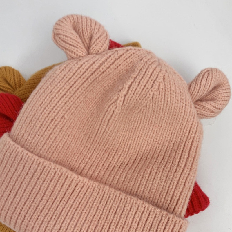 Mũ beanie dệt kim có tai gấu dễ thương thời trang thu đông cho bé nhiều màu sắc