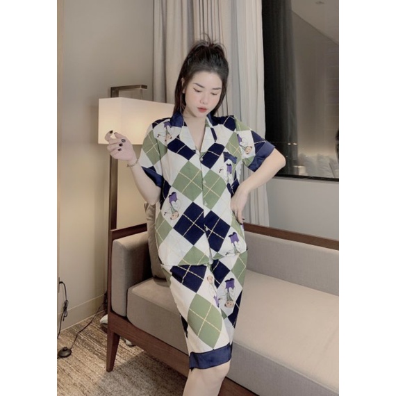 ĐỒ BỘ NGỦ LỬNG TAY CỘC PIZAMA  MANGO HỌA TIẾT DỄ THƯƠNG  BEO-PHOM LỬNG SIZE 40-60KG