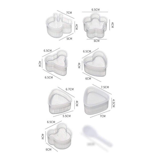 Set 7 Khuôn ép cơm tạo hình, làm cơm nắm, làm bánh cho bé