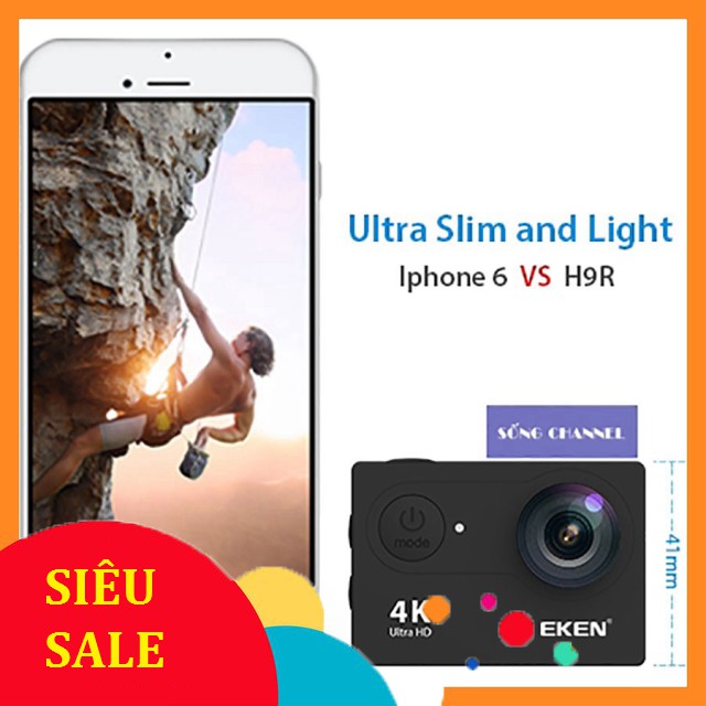 [SiêuRẻ] Camera hành trình 4K wifi Eken H9R có remote version mới nhất 8.1 tặng kèm kính lọc đỏ và pin siêu khủng 135