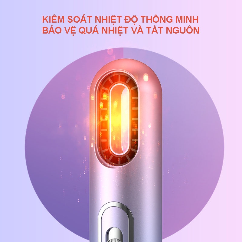 Máy sấy tóc mini NaTiKa 800W tạo kiểu với chức năng sấy ion âm chăm sóc tóc hư  tổn, 2 chiều nóng lạnh