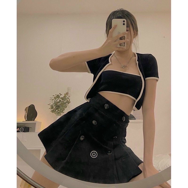 [Rẻ vô Địch] Áo Croptop Thun Gân Kèm Áo Ống | BigBuy360 - bigbuy360.vn