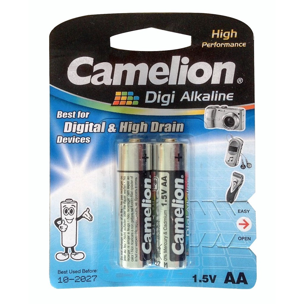 Vỷ 2 Viên Pin Tiểu AA Alkaline Camelion 1.5V