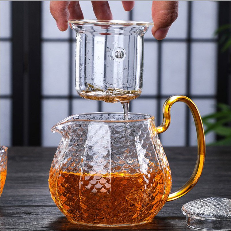 Ấm Trà Thủy Tinh Kèm Lõi Lọc Cao Cấp Chiu Nhiệt Phong Cách Nhật Bản.