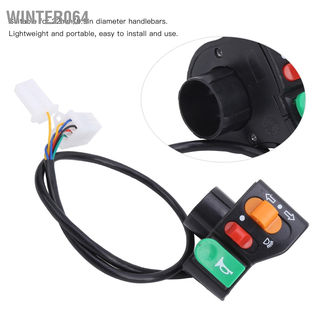 2 chiếc  công tắc còi  Xe đạp điện tay ga Đa năng 3 trong 1 Đèn báo rẽ Winter064