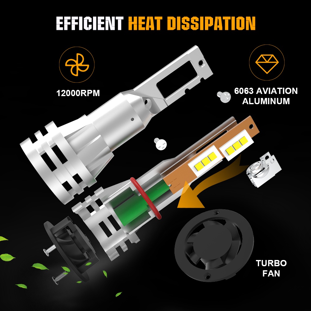 UNI-SHINE Bộ 8 Đèn Led H4 H4 H7 H8 H3 H11 H1 9005 9006 Hb3 Hb4 12v Cho Xe Hơi