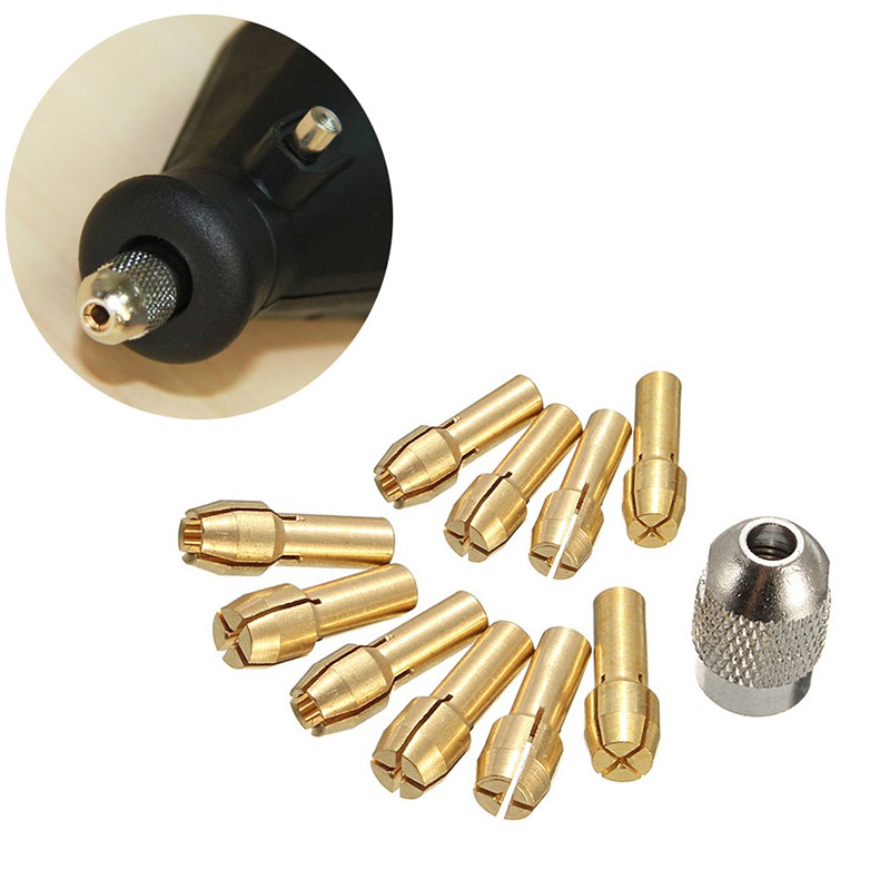 Set 10 đầu kẹp mũi khoan bằng đồng 0.5-3.2MM 4.3mm