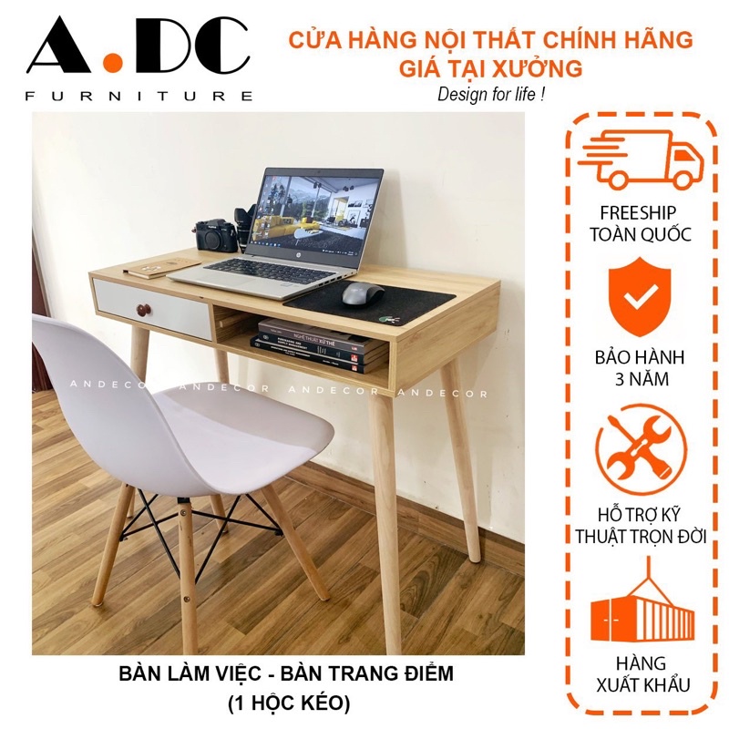 Bàn làm việc 1 hộc kéo - Sản phẩm của Xưởng Nội Thất Xuất Khẩu An Decor