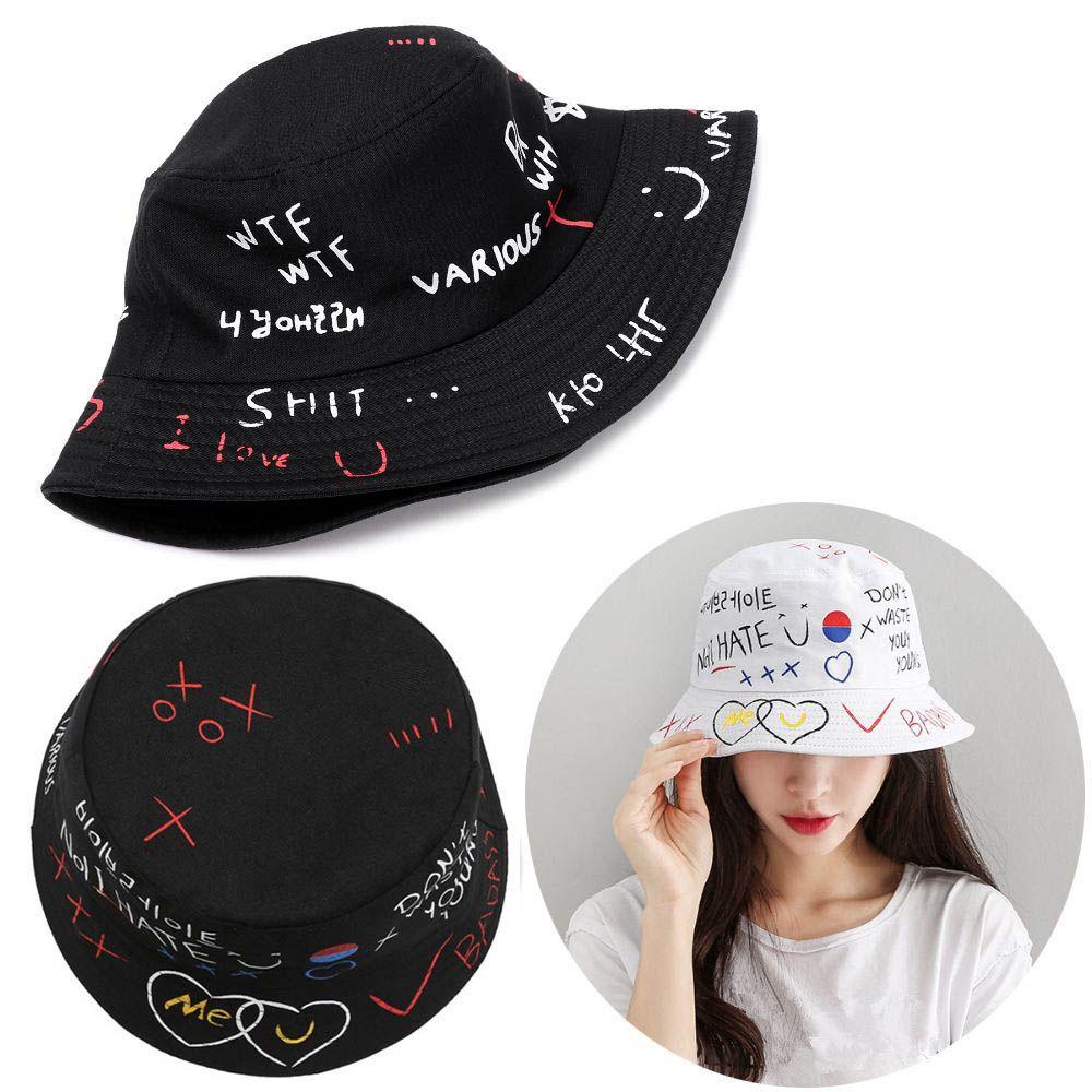 EUCA Mũ Bucket Chất Liệu Cotton Phong Cách Harajuku