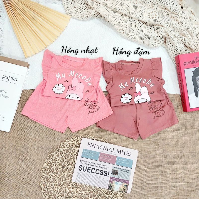 (8-18kg) Bộ Quần Áo Cộc Tay bé gái hình mèo dễ thương QATE929 TB268