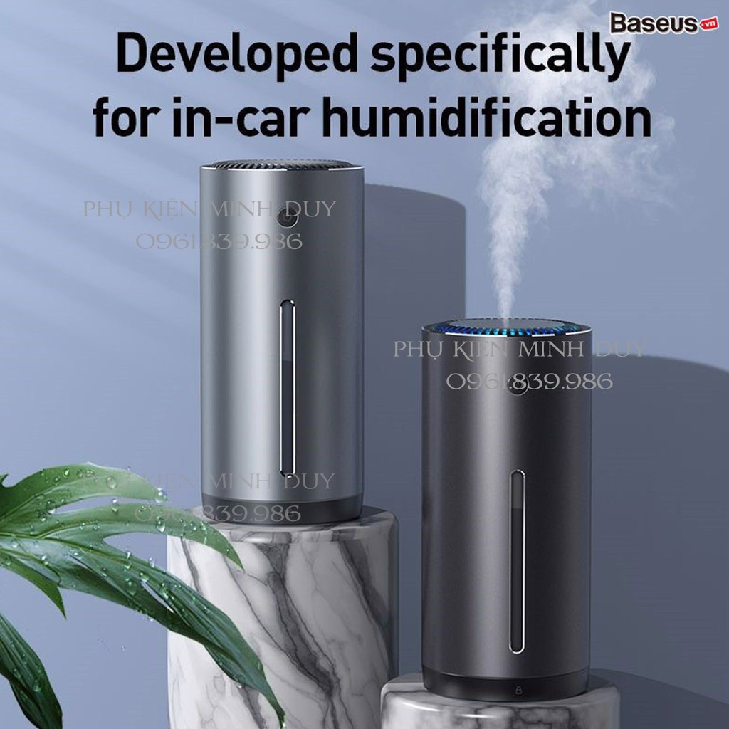 Máy phun sương tạo ẩm chuyên dùng cho xe hơi Baseus Moisturizing Car Humidifier (300ml, Alloy Air Humidifier Aroma)