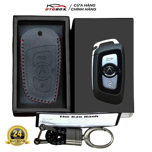 Bao da chìa khoá ô tô smartkey vinfast lux a, lux sa, bọc chìa khoá ô tô vinfast da cao cấp bảo vệ chống xước