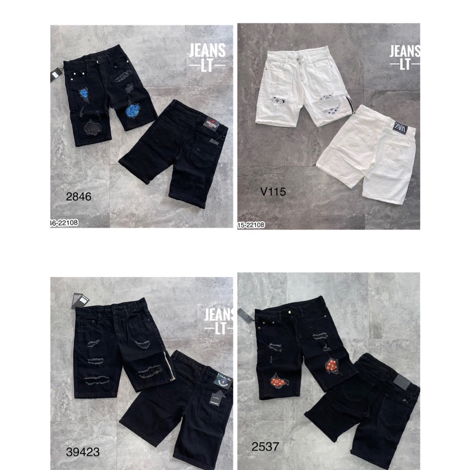 Quần Jean Ngố Nam Vá Hoạ Tiết LV Cực Chất - Quần Jean Ngố Nam Khoá Hot Hít