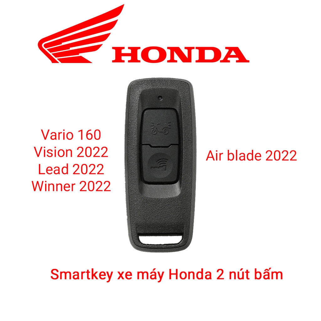 Bao da bọc chìa khóa smartkey xe máy Honda Vision Air Blade Lead Winner X V3 2022 Vario 160 khâu tay nút đen VS