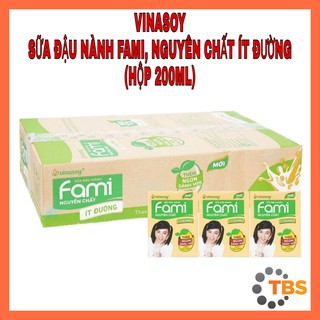 [VINASOY, SỮA ĐẬU NÀNH FAMI] SỮA ĐẬU NÀNH FAMI, NGUYÊN CHẤT ÍT ĐƯỜNG, HỘP 200ML