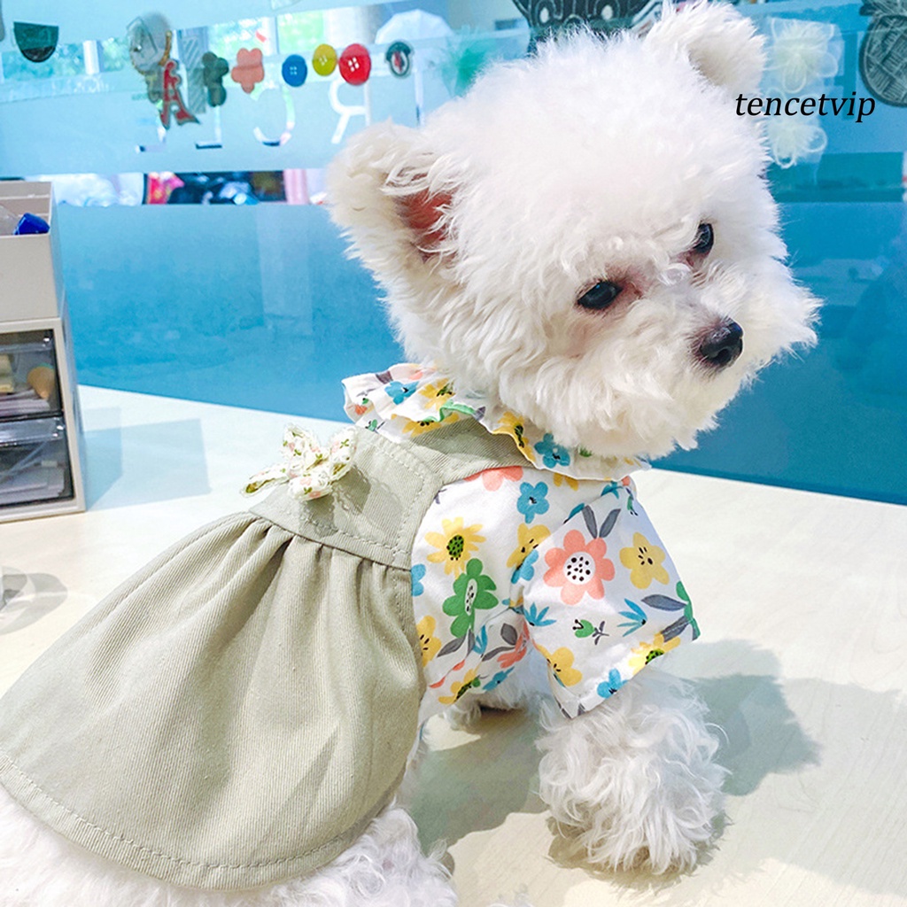 Đầm in hoa thời trang mùa thu cho thú cưng