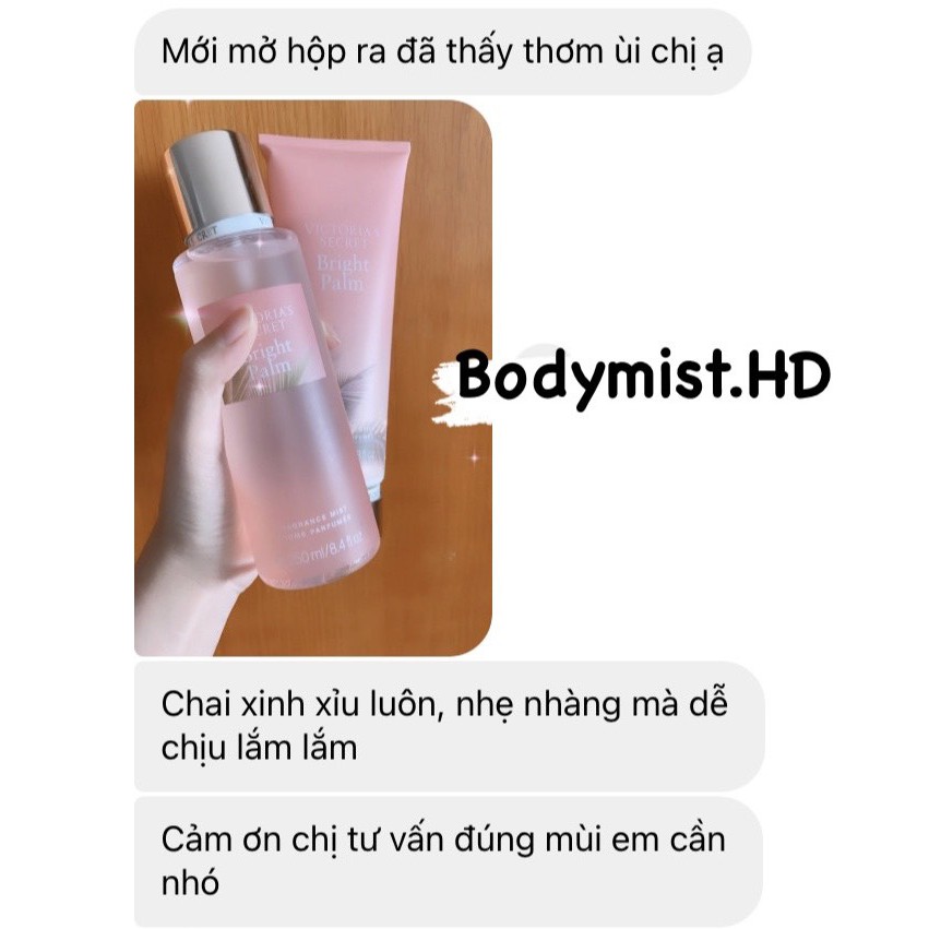 [FREESHIP EXTRA] - 🌹🌹BODY MIST - Xịt thơm Bright Palm Victoria's Secret 250ML 💥💥 | Thế Giới Skin Care