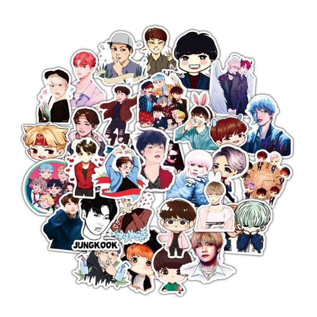 Sticker hình dán nhiều mẫu avenger, one piece, naruto, BTS dán mũ bảo hiểm, laptop,...marvel,sasuke,người nhện, luffy...