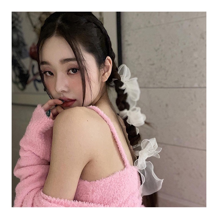 Băng Đô Cài Tóc Hình Nơ Bằng Lưới Phong Cách Hàn Quốc 2022