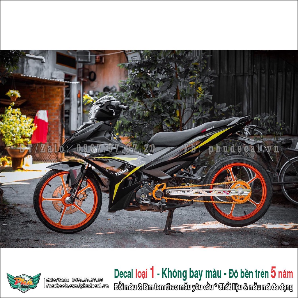 Tem rời Exciter 150 mx vàng đen xám (2)