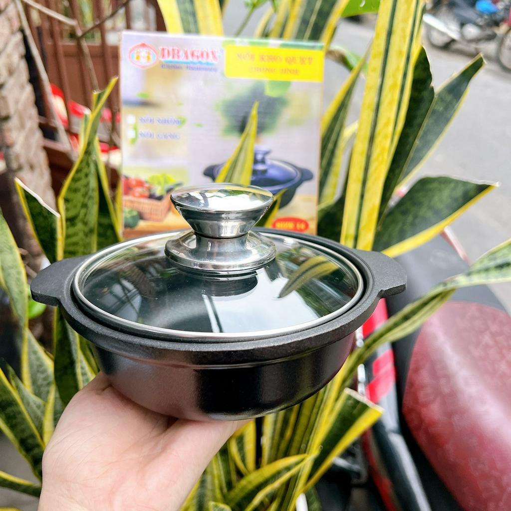 Nồi nhôm đúc chống dính nắp kính kho thịt , kho cá, kho quẹt đủ size dùng được bếp từ tiện dụng