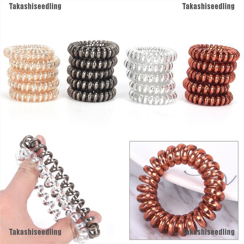 Set 1/5 dây buộc tóc cao su dạng dây xoắn thiết kế tiện lợi